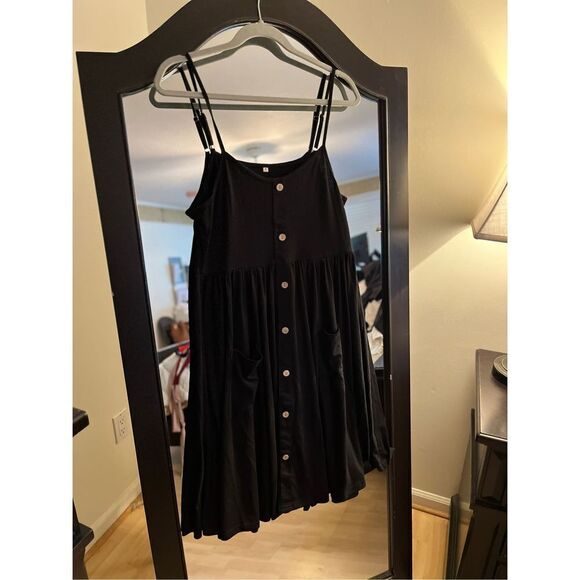 NEW Dress Loose Swing Button Down Midi Dress w/ Pockets S - Picture 4 of 4